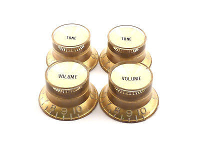 Gibson Style Top Hat Knobs (Gold With Gold Insert)
