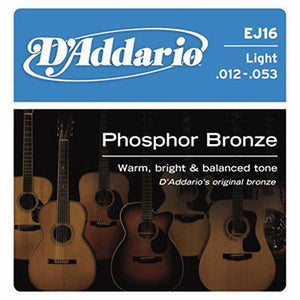 D'Addario EJ16 Phosphor Bronze Light Gauge Acoustic Guitar Strings