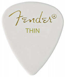 Fender Original 351 Classic Celluloid Thin Picks White 198-0351-180