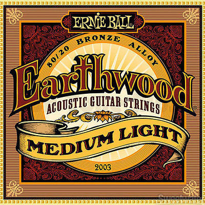 Ernie Ball Earthwood 80/20 Bronze Medium Light Acoustic Guitar Strings