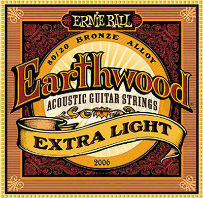 Ernie Ball Earthwood 80/20 Bronze Extra Light Acoustic Guitar Strings