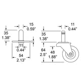 Fender Type Amplifier Casters and Sockets